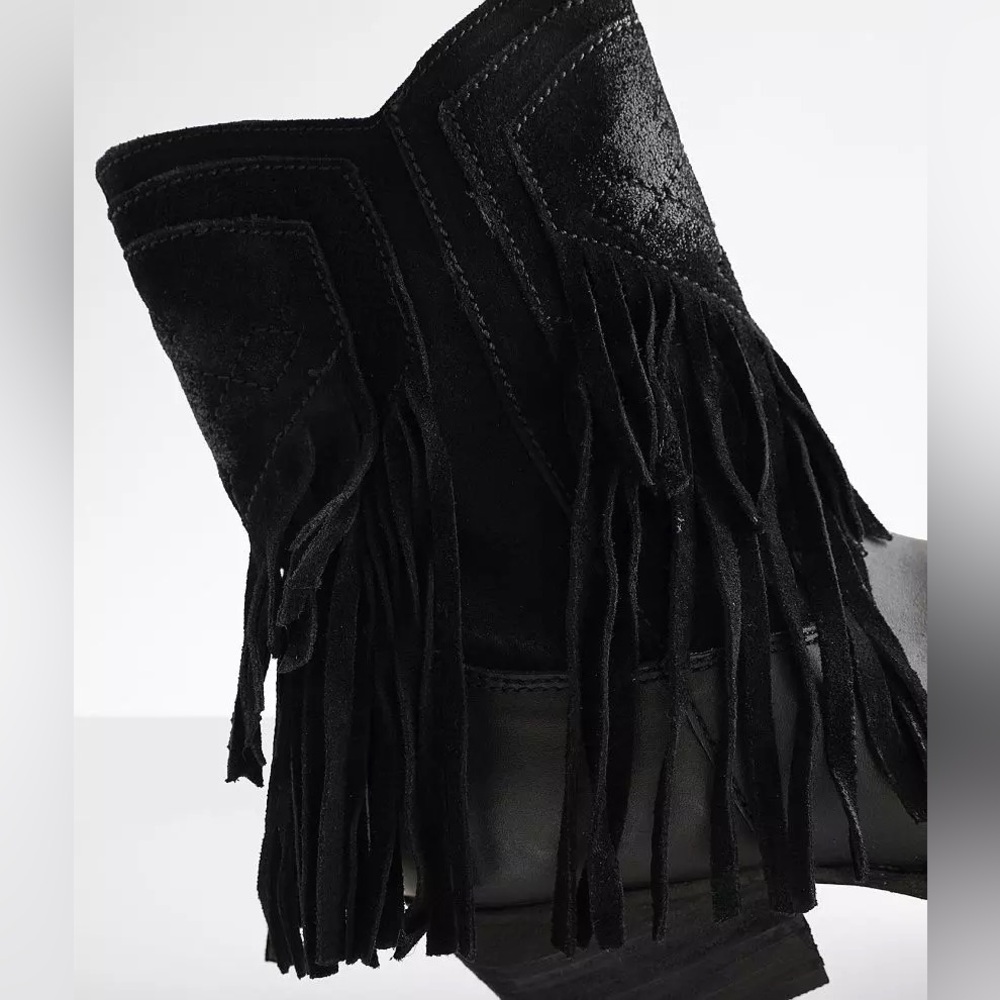 🆕 FREE PEOPLE | LAWLESS FRINGE WESTERN BOOT | BLACK | SIZE: 8 - Picture 5 of 13